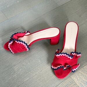 Loeffler Randall Red Ruffle Slide Sandal size 8